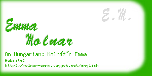 emma molnar business card